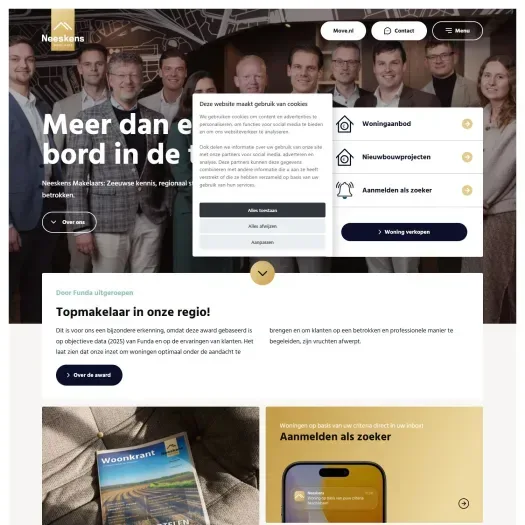 Screenshot van de website van www.neeskens.com