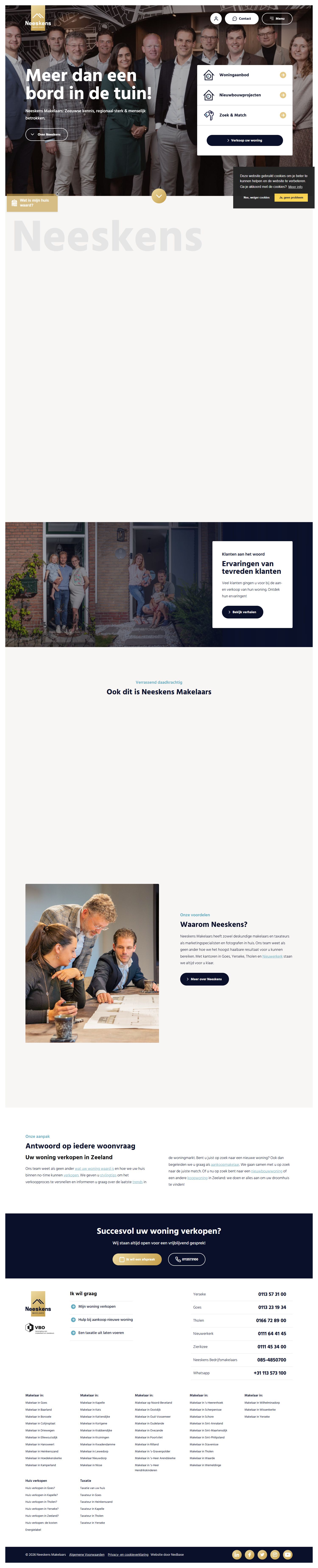 Screenshot van de website van www.neeskens.com