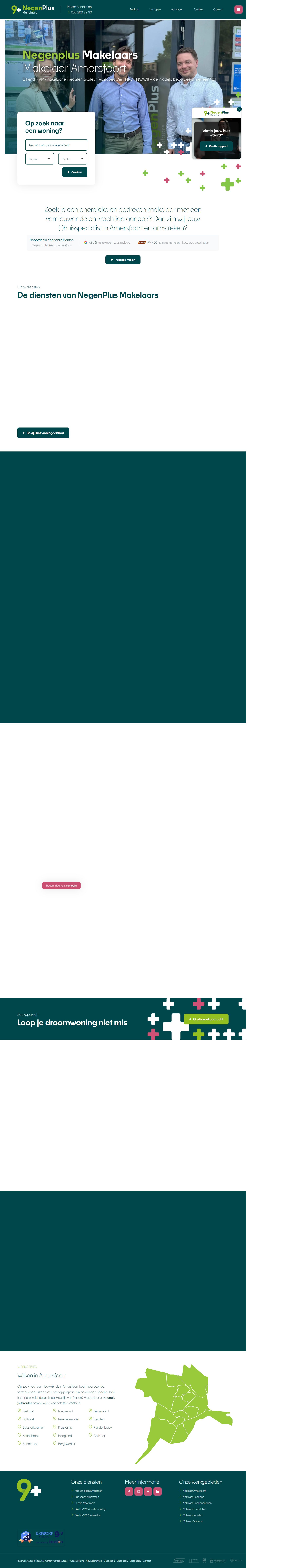 Screenshot van de website van www.negenplusmakelaars.nl