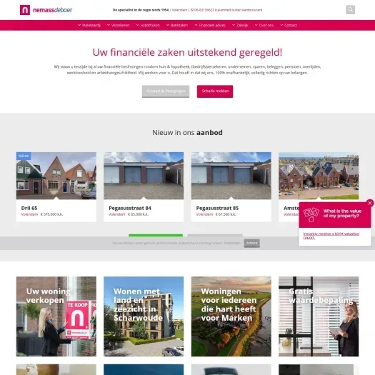 Screenshot of the website of www.nemassdeboer.nl