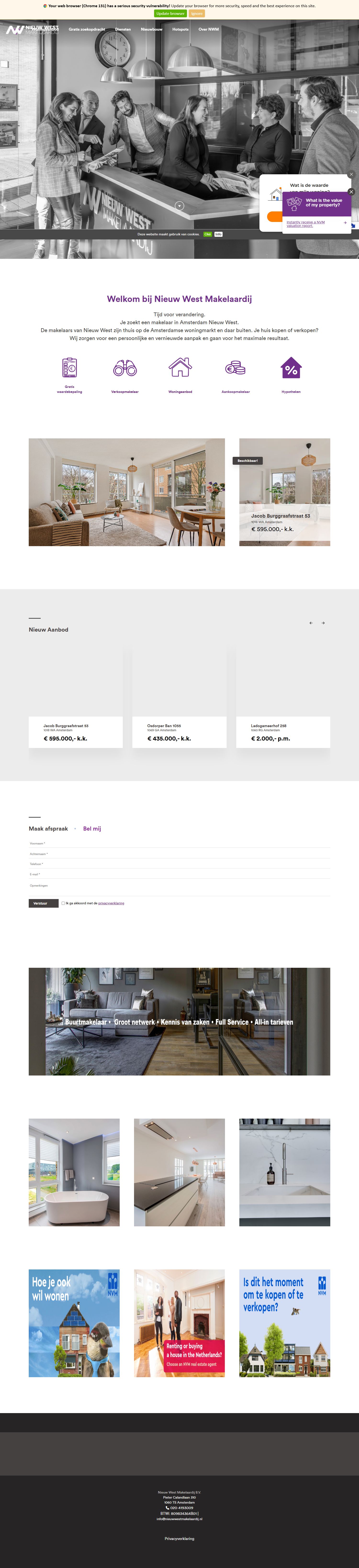 Screenshot van de website van www.nieuwwestmakelaardij.nl