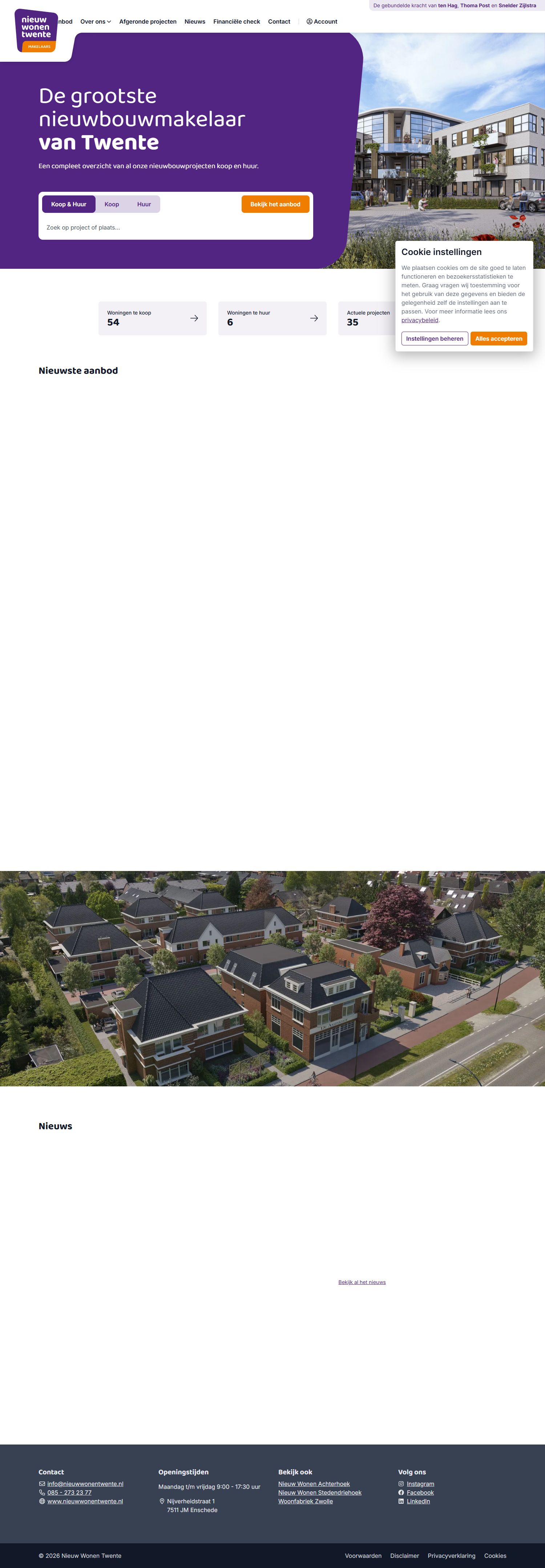 Screenshot van de website van www.nieuwwonentwente.nl