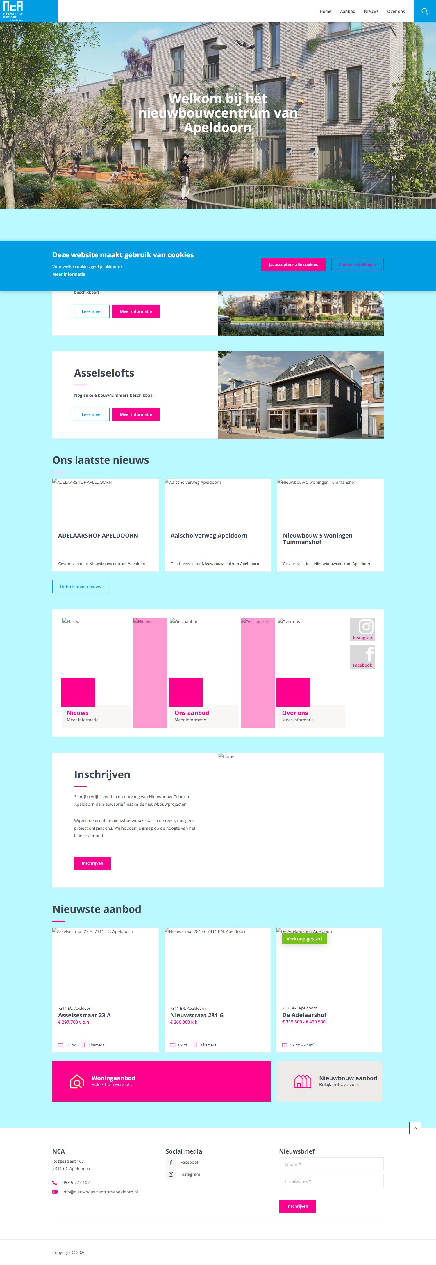 Screenshot van de website van www.nieuwbouwcentrumapeldoorn.nl