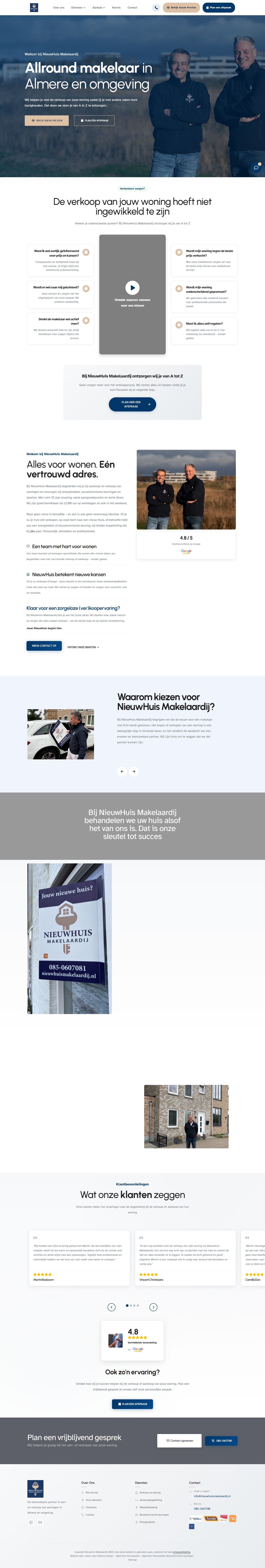 Screenshot van de website van www.nieuwhuismakelaardij.nl