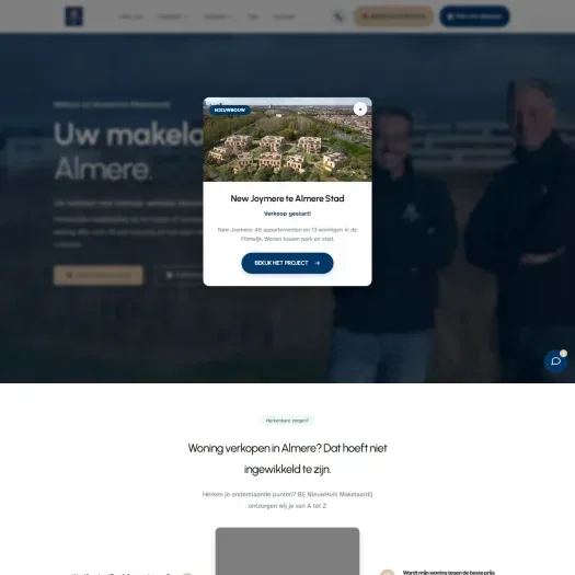 Capture d'écran du site web de www.nieuwhuismakelaardij.nl