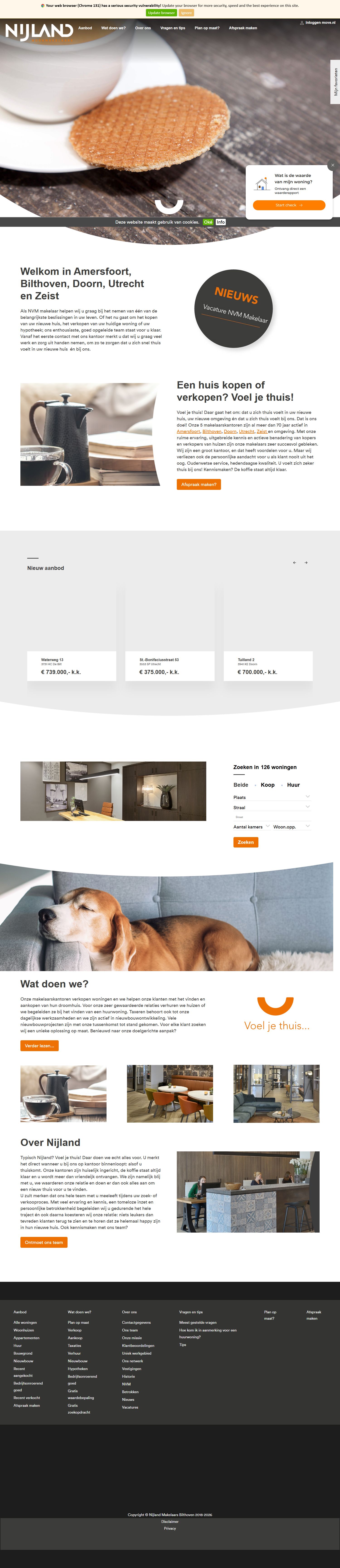 Screenshot van de website van www.nijland.nl
