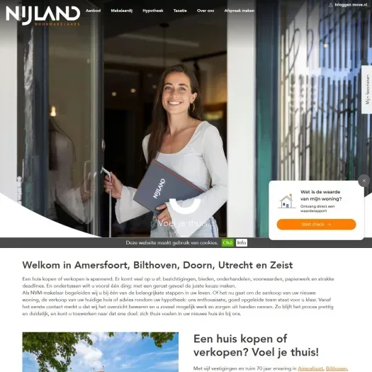 Screenshot van de website van www.nijland.nl