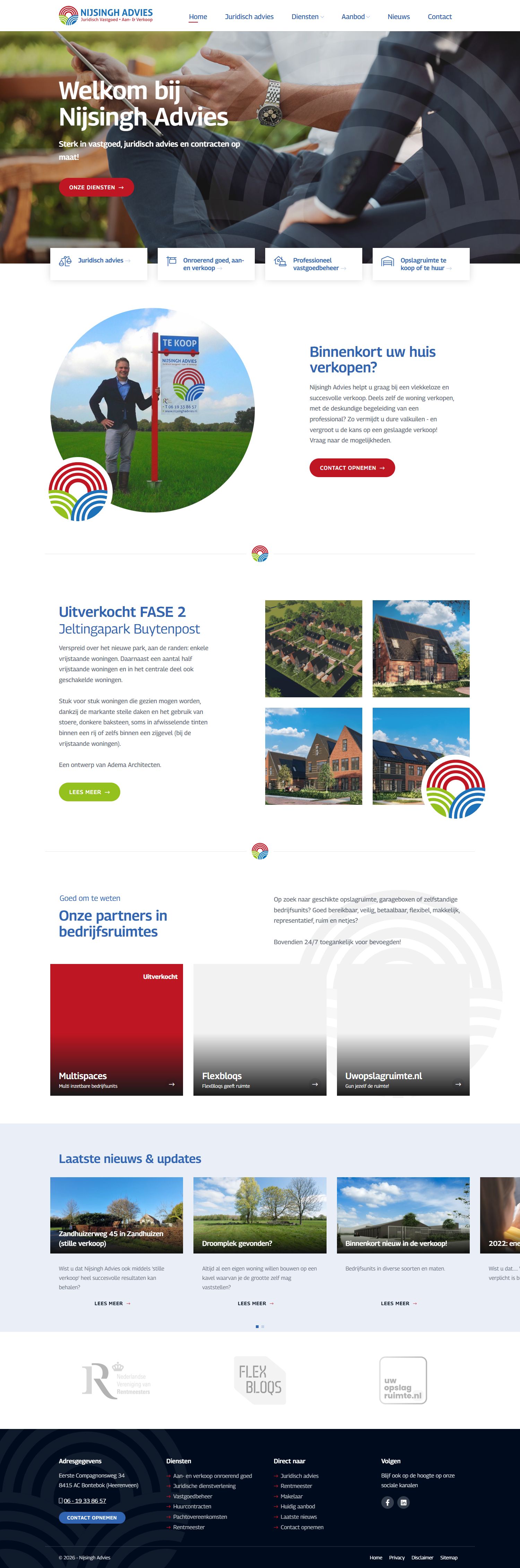Screenshot van de website van www.nijsinghadvies.nl