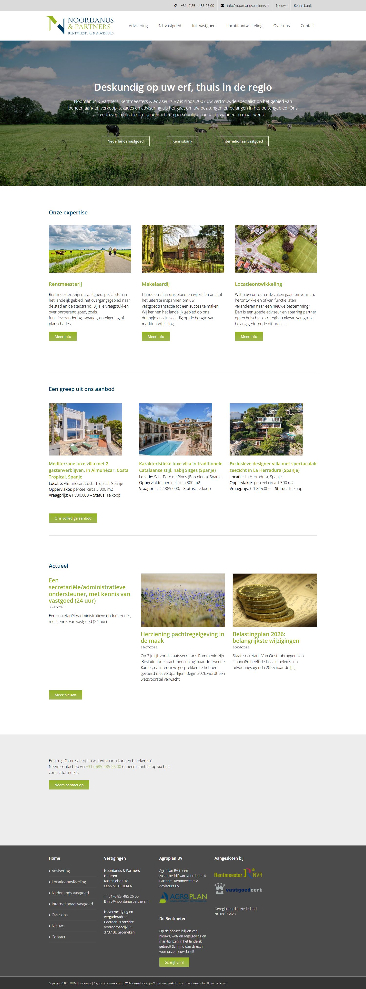 Screenshot van de website van www.noordanuspartners.nl
