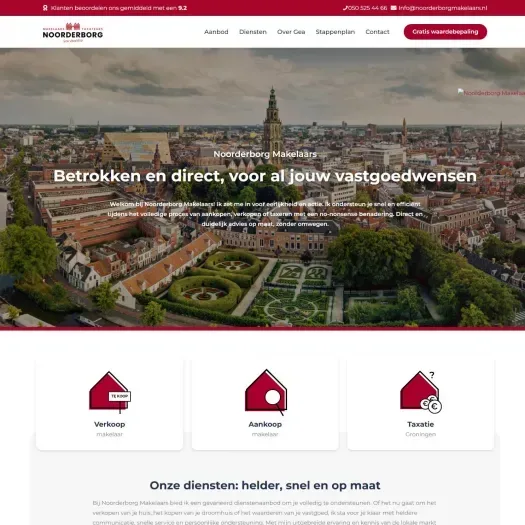 Capture d'écran du site web de www.noorderborgmakelaars.nl