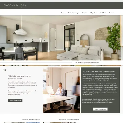 Screenshot van de website van www.noorestate.com