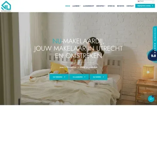 Screenshot der Website von www.nu-makelaardij.nl