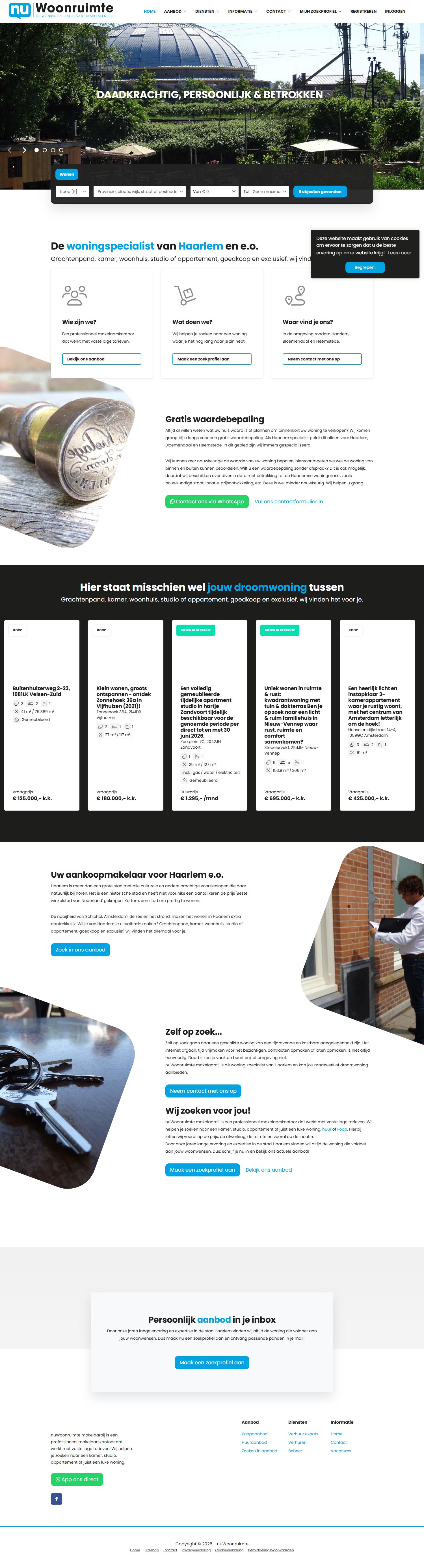 Screenshot van de website van www.nuwoonruimte.nl