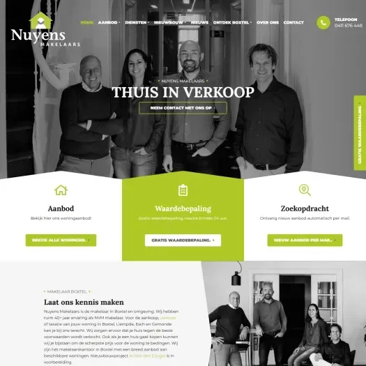 Screenshot of the website of www.nuyensmakelaars.nl
