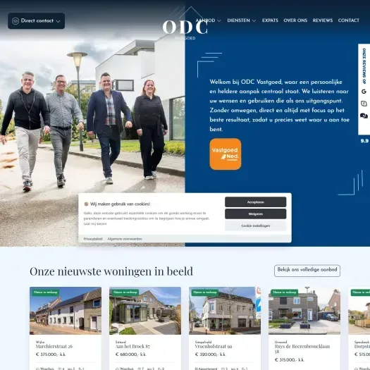 Screenshot der Website von www.odcvastgoed.nl
