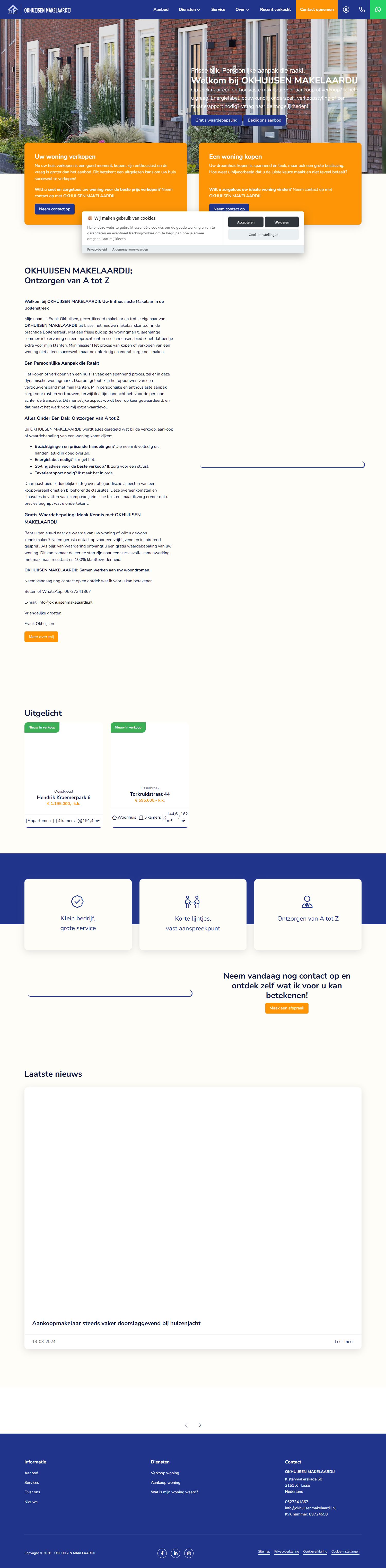 Screenshot van de website van www.okhuijsenmakelaardij.nl