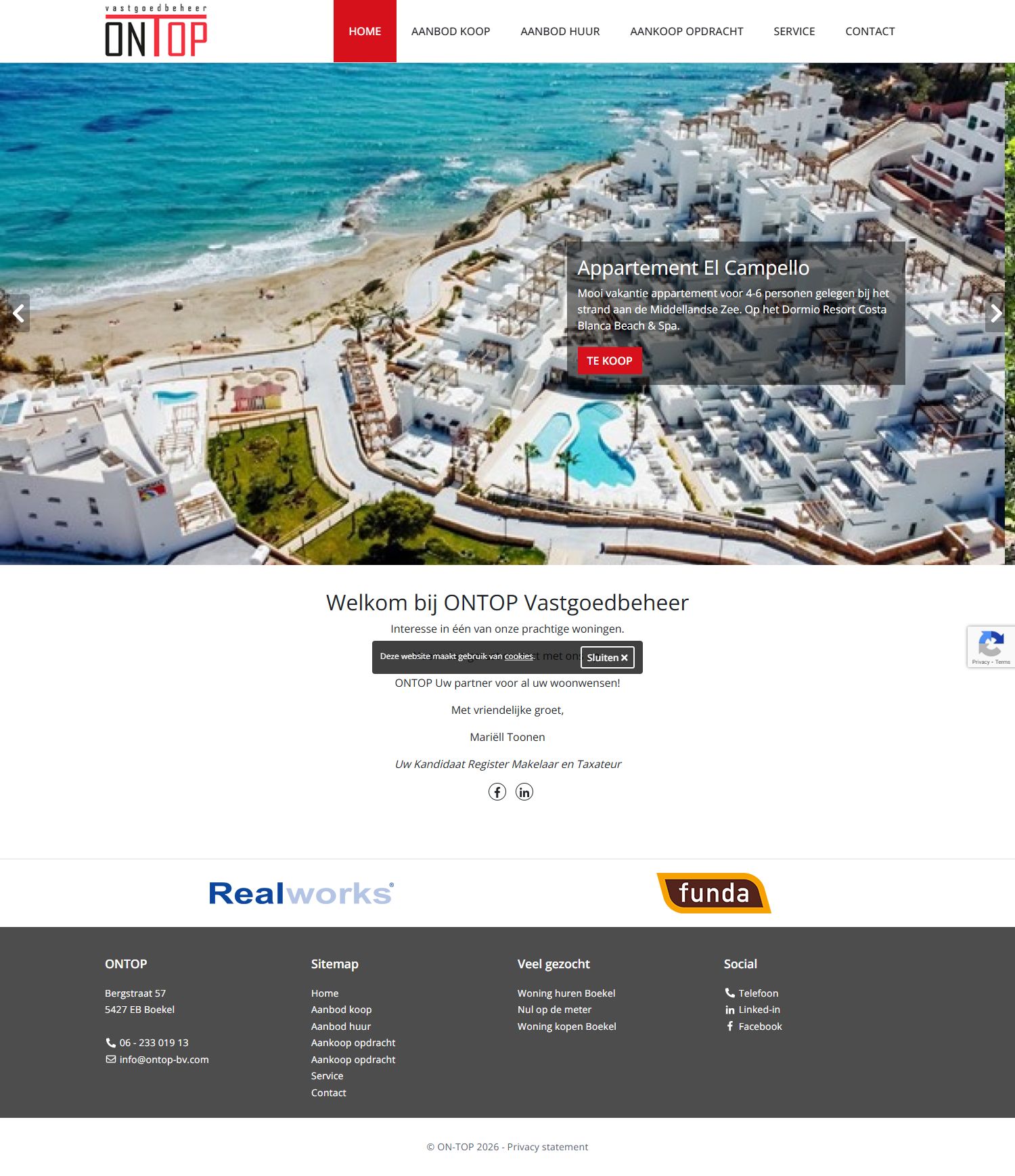 Screenshot van de website van www.ontop-bv.com