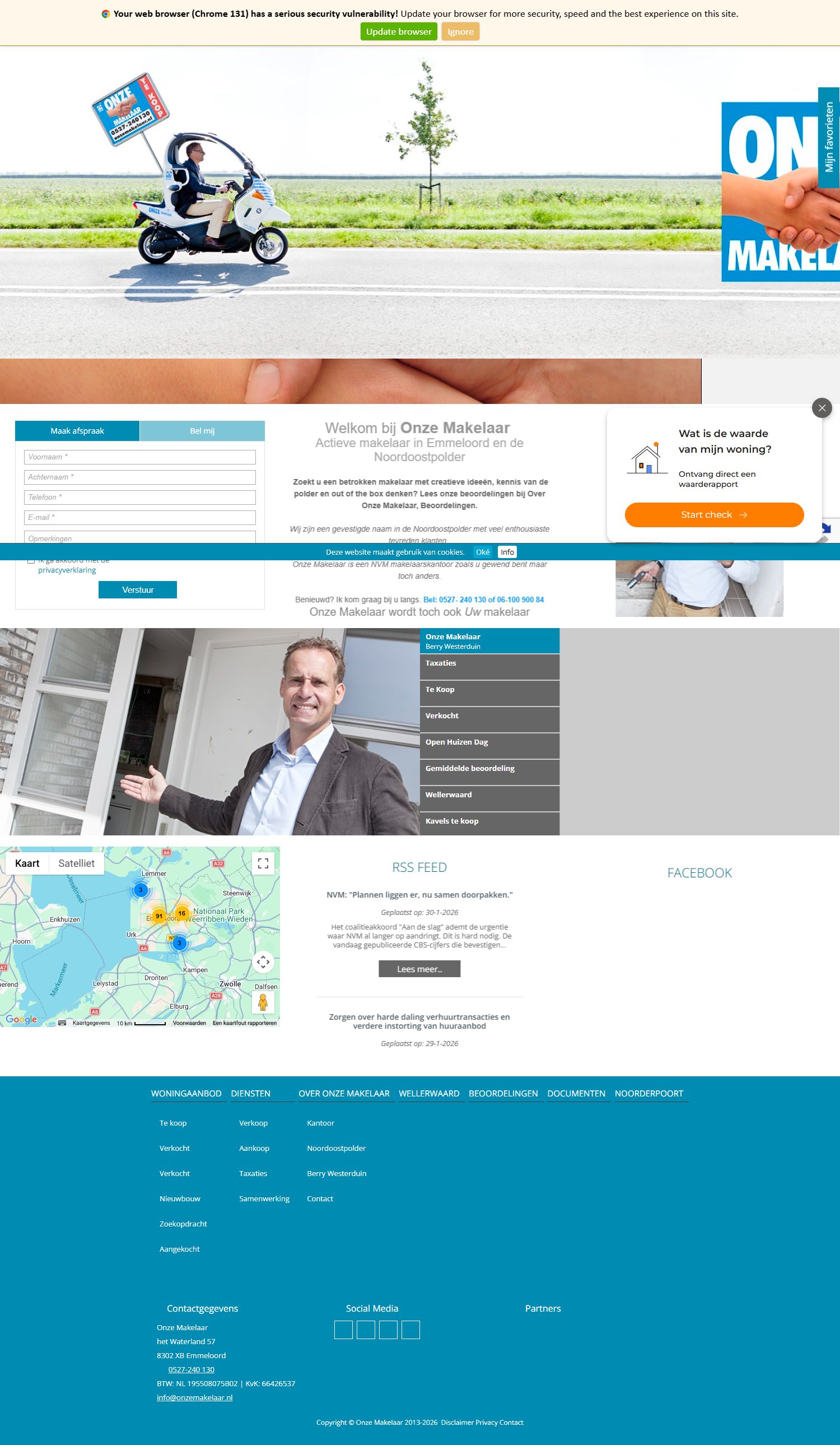 Screenshot van de website van www.onzemakelaar.nl