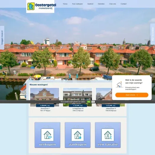 Screenshot van de website van www.oostergetel.nl
