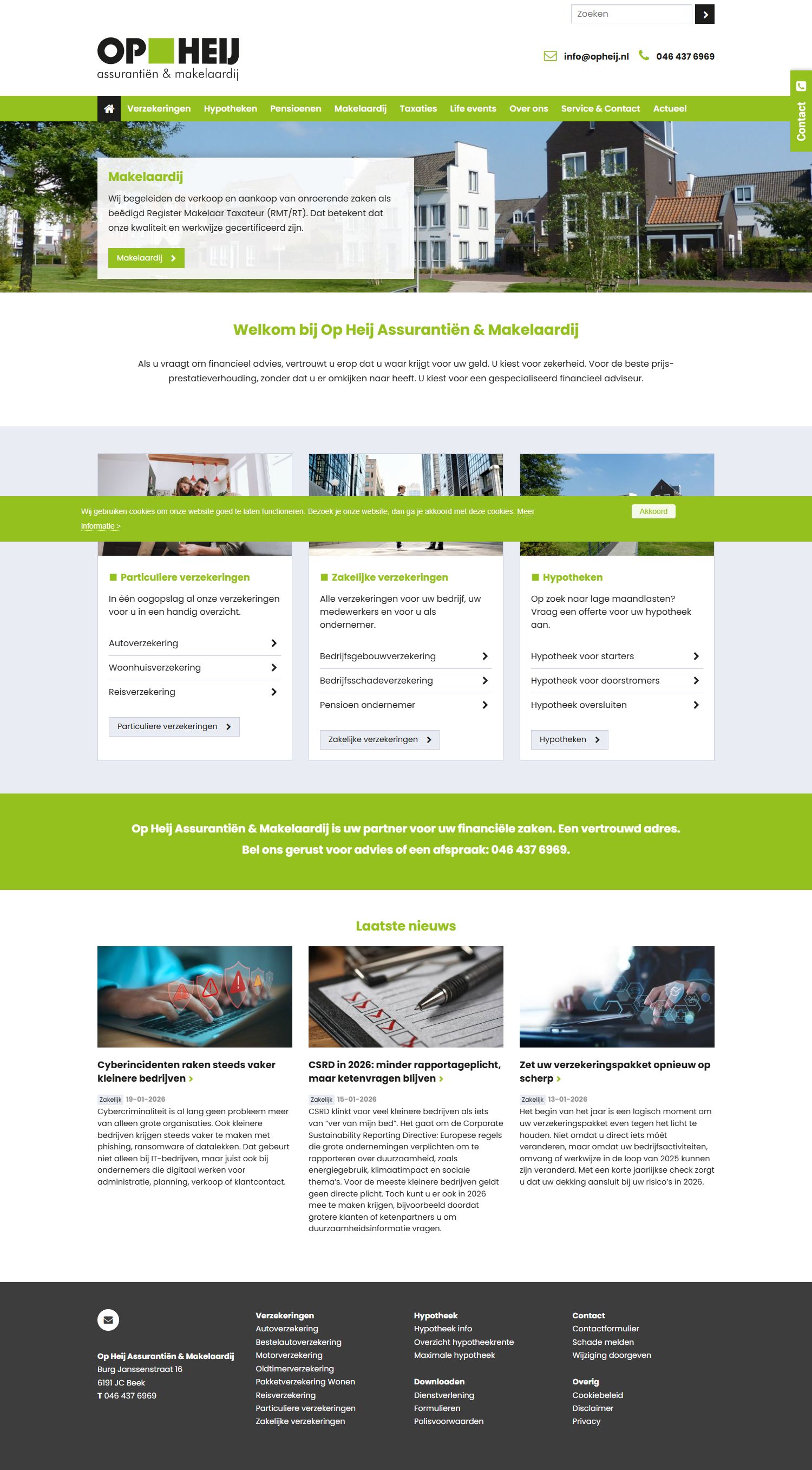 Screenshot van de website van www.opheij.nl