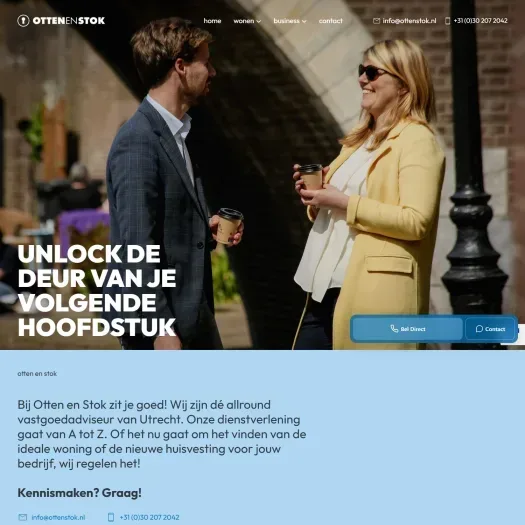 Screenshot der Website von www.ottenstok.nl