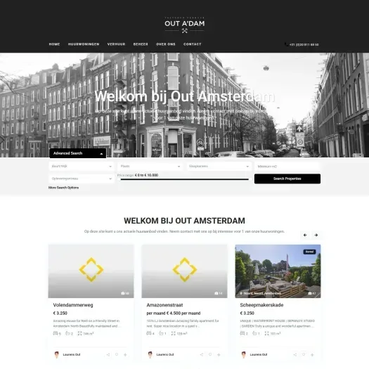 Screenshot van de website van www.out-amsterdam.nl