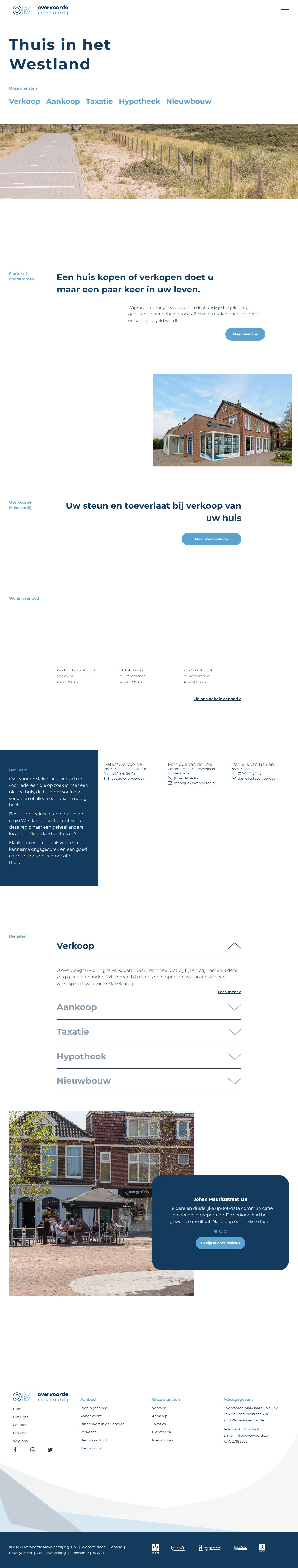 Screenshot van de website van www.overvoorde.nl
