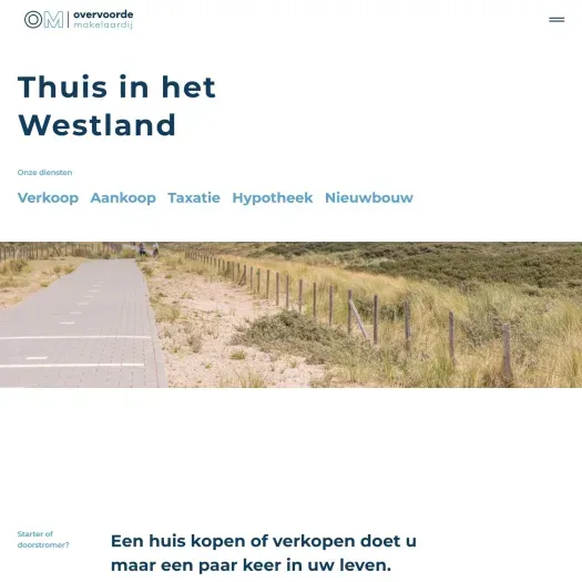 Screenshot der Website von www.overvoorde.nl