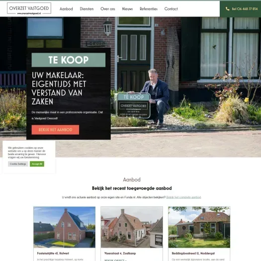 Capture d'écran du site web de www.overzetvastgoed.nl