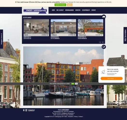 Capture d'écran du site web de www.pago-adviesgroep.nl