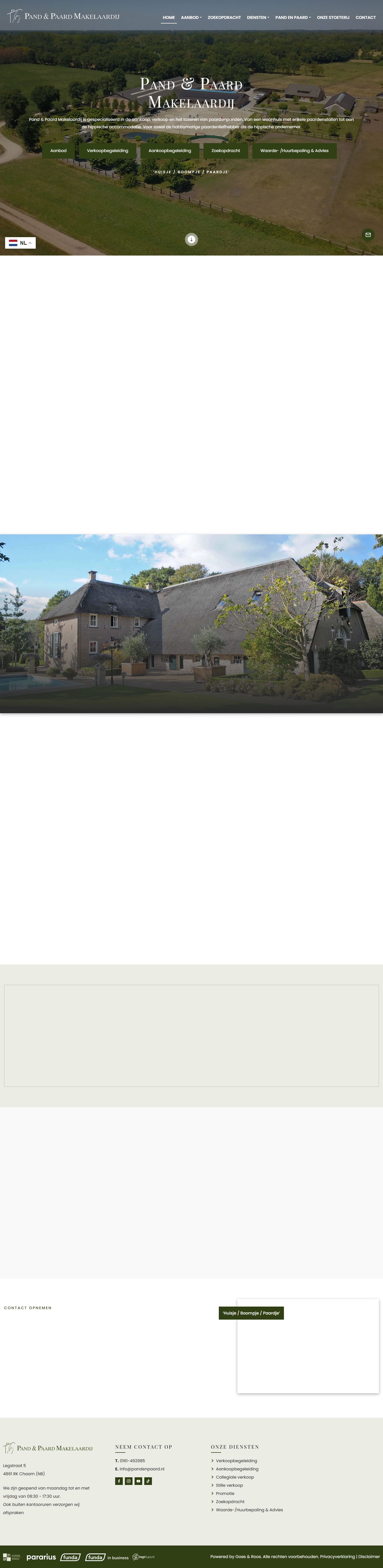 Screenshot van de website van www.pandenpaard.nl