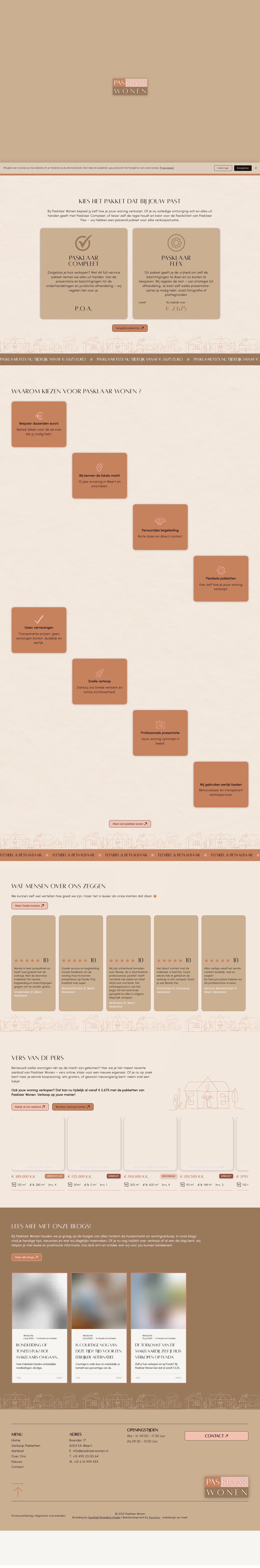 Screenshot van de website van www.pasklaarwonen.nl