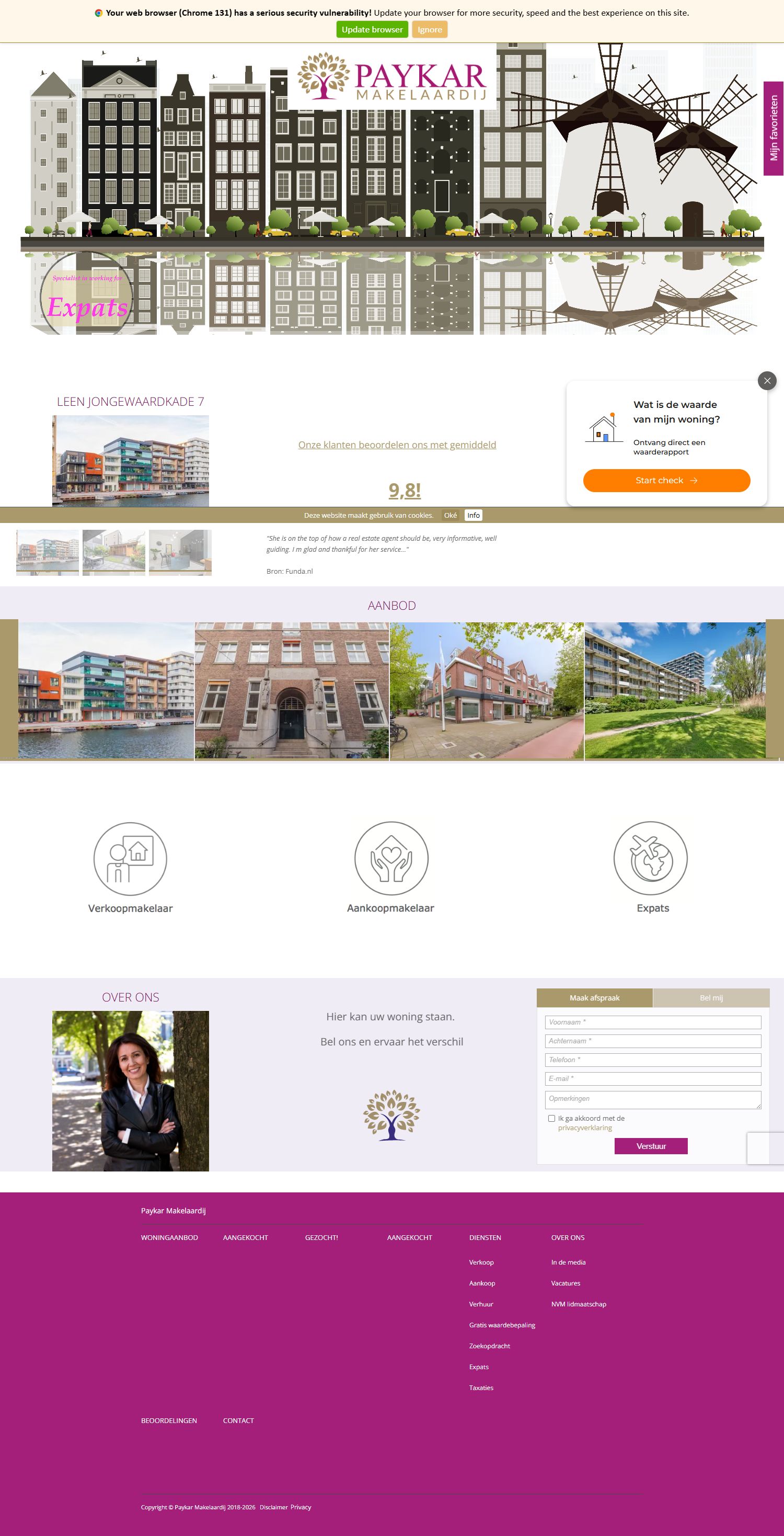 Screenshot van de website van www.paykar.nl