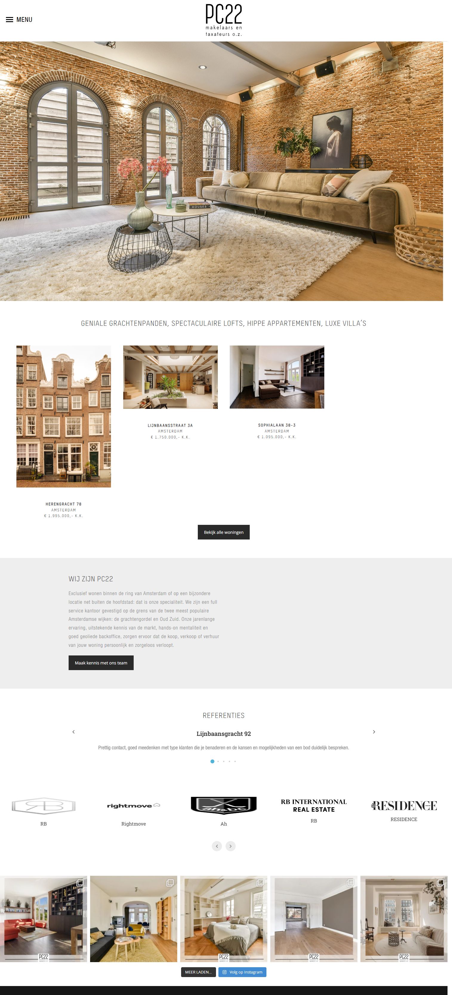 Team foto van PC22 makelaars o.z.