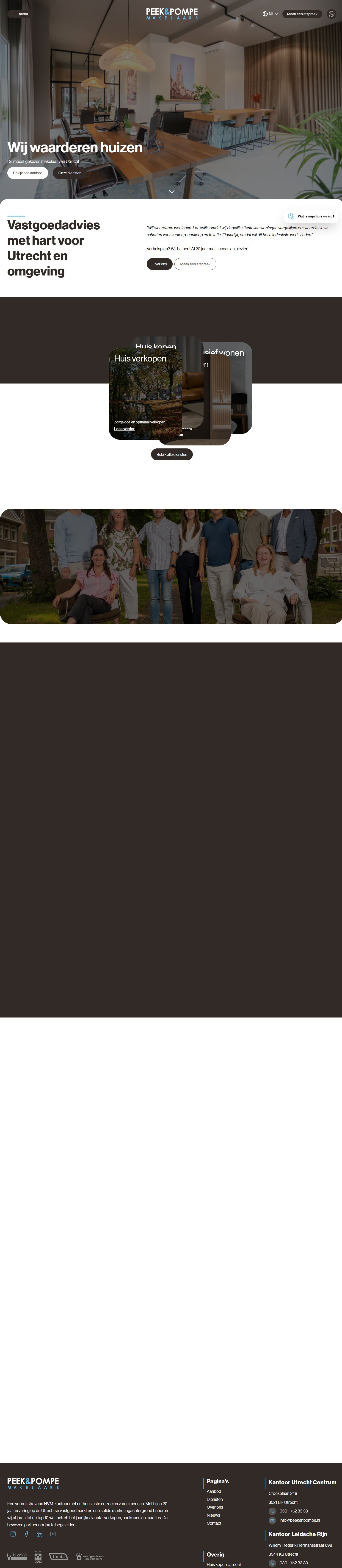 Screenshot van de website van www.peekenpompe.nl