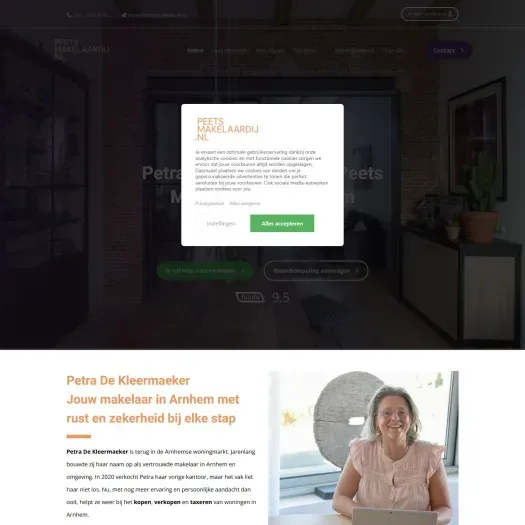 Capture d'écran du site web de www.peetsmakelaardij.nl