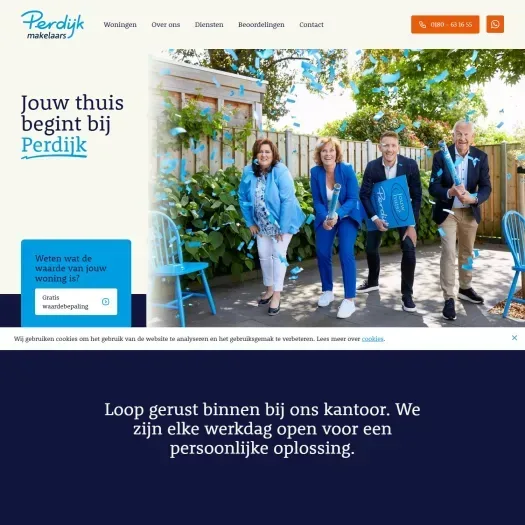 Screenshot der Website von www.perdijkmakelaars.nl