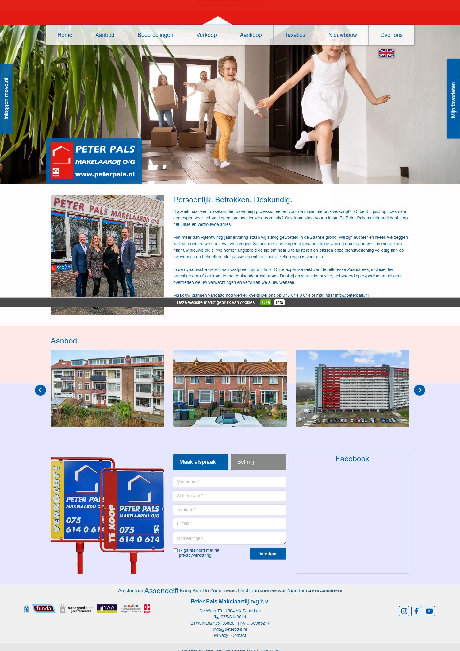 Screenshot van de website van www.peterpals.nl