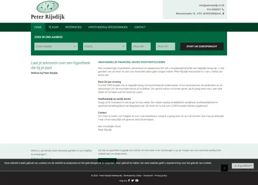 Capture d'écran du site web de www.peterrijsdijk.nl