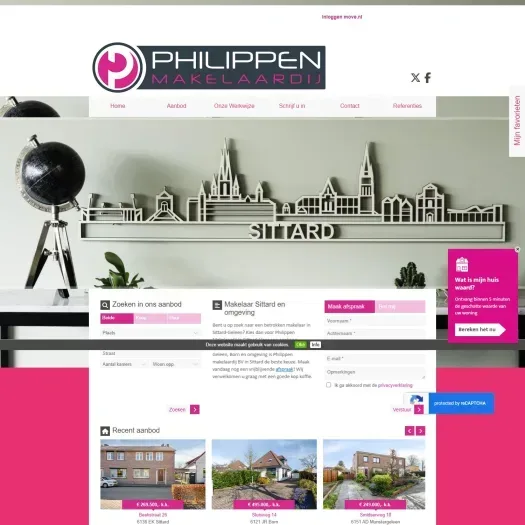 Screenshot der Website von www.philippenmakelaardij.nl