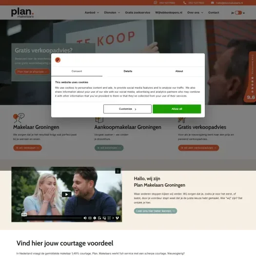 Capture d'écran du site web de www.planmakelaars.nl