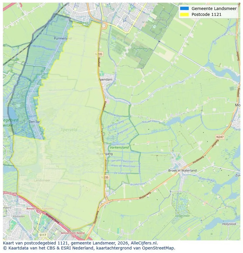 Postcodekaart voor 1121