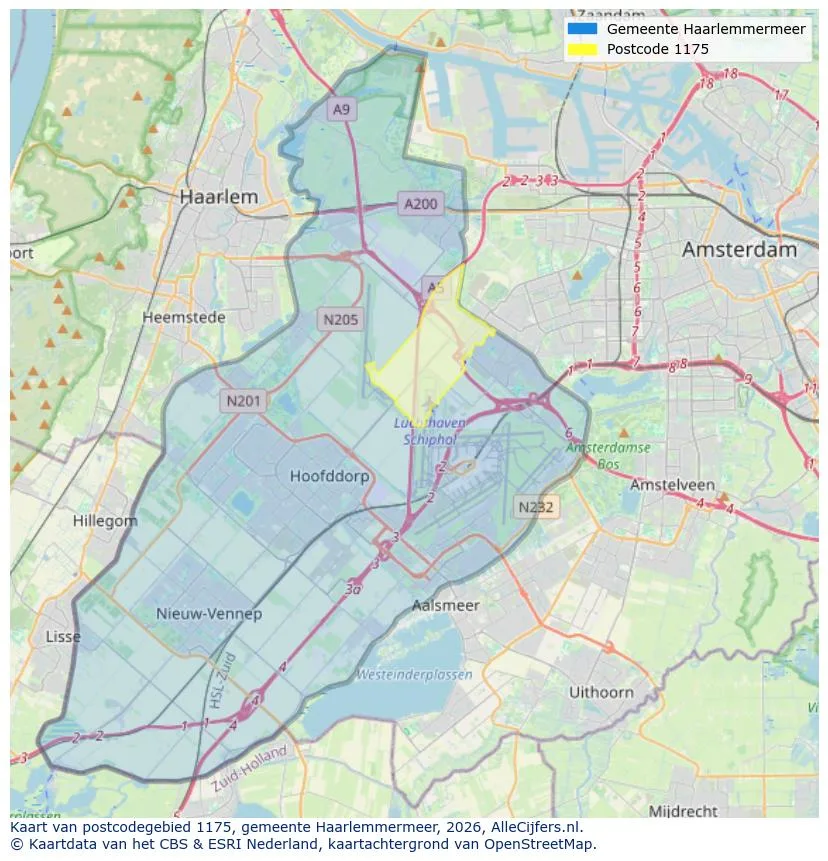 Postcodekaart voor 1175