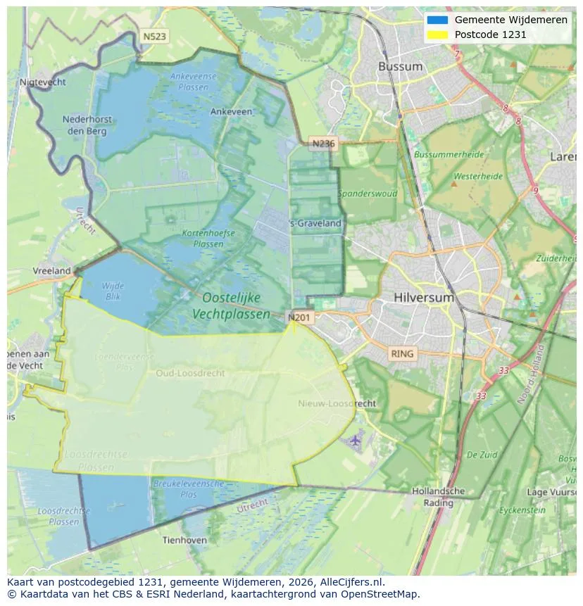 Postcodekaart voor 1231