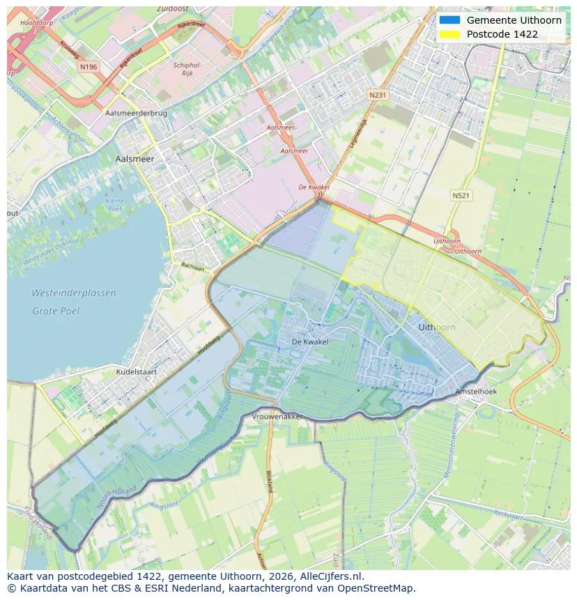 Mapa de códigos postales para 1422