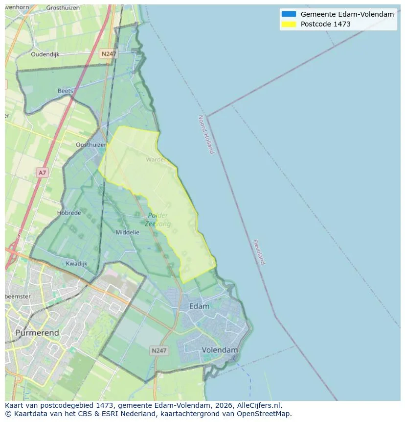 Postcodekaart voor 1473