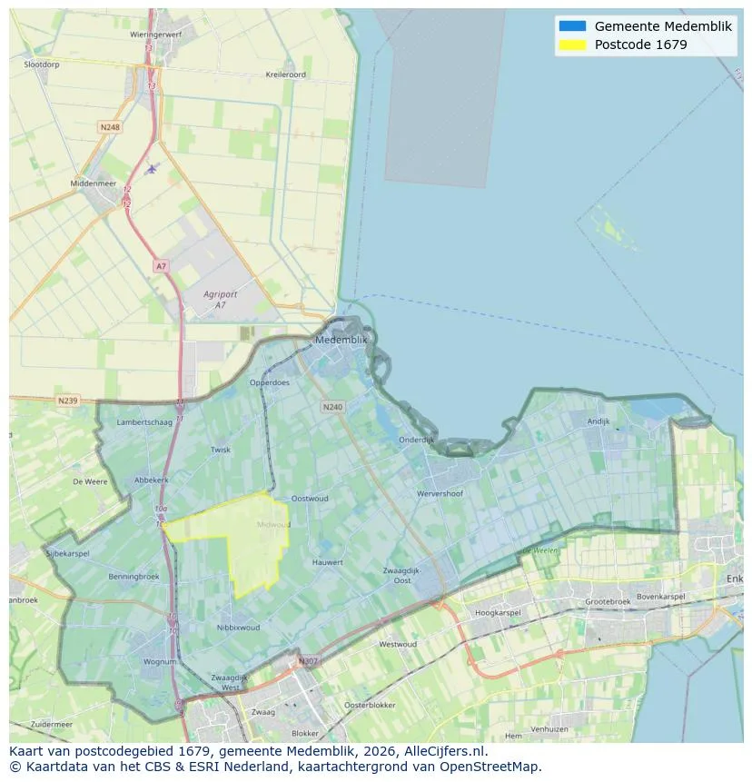 Postcodekaart voor 1679