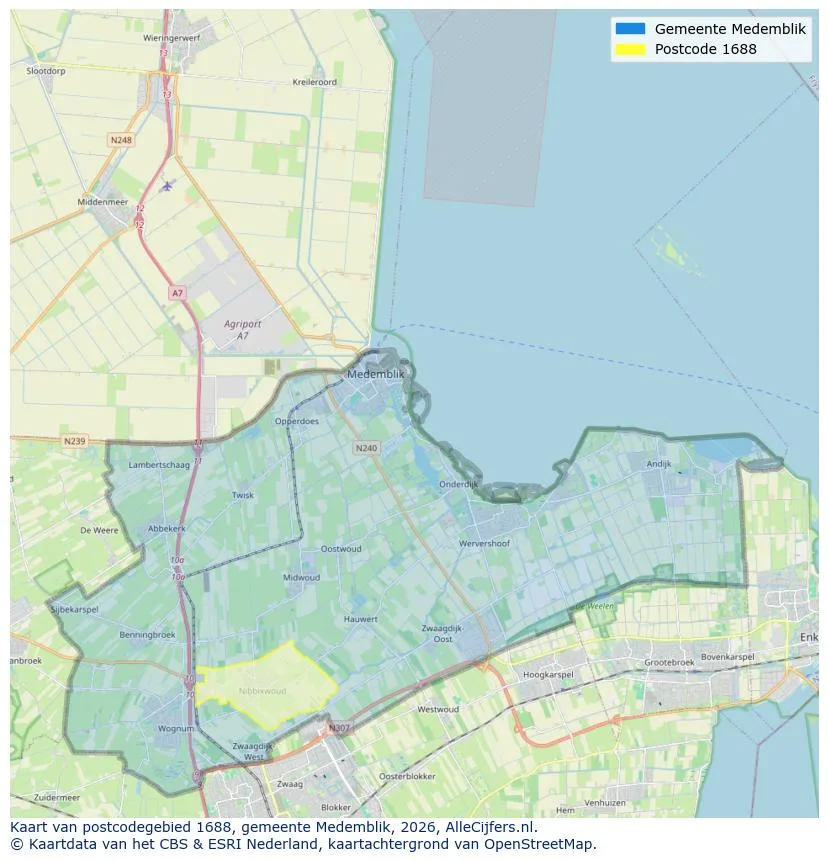 Postcodekaart voor 1688