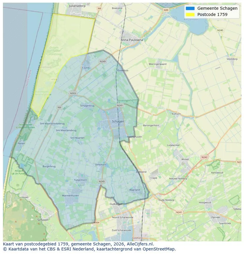 Postcodekaart voor 1759