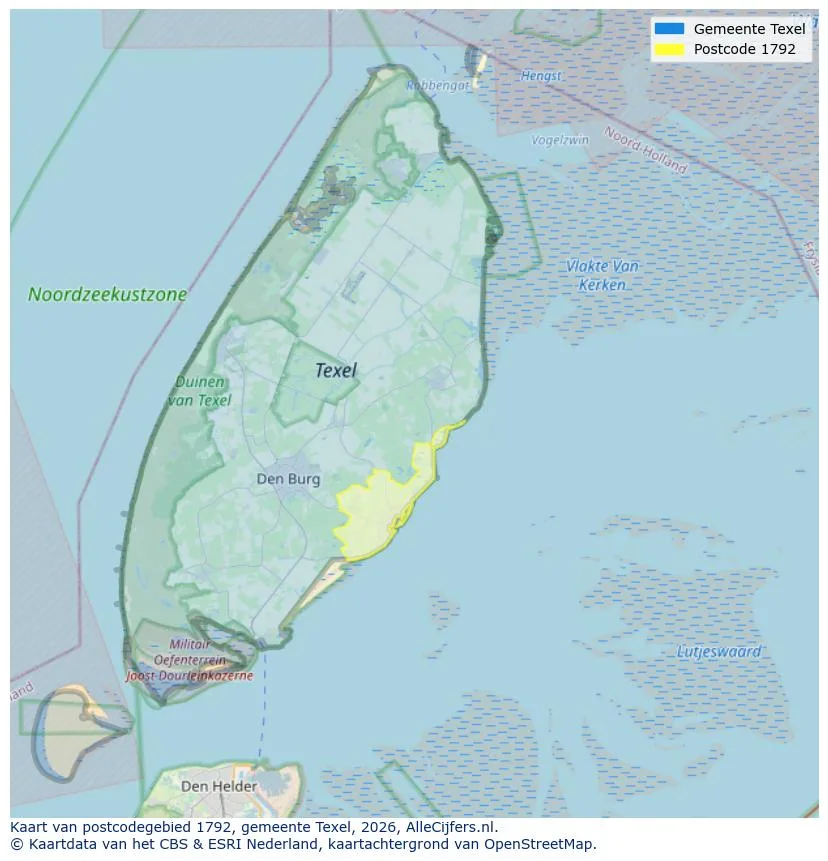 Postcodekaart voor 1792